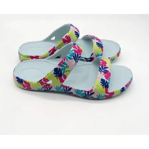 Spenco Women's Tropical Floral Print Slides Sandals 7 NEW - Picture 1 of 6